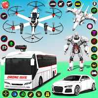 Bus robot car game - дрон-робот-трансформер