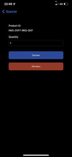 Van Mierlo Barcode Scanner Screen 2