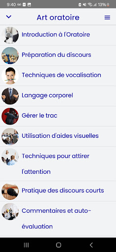 Aperçu de l'application