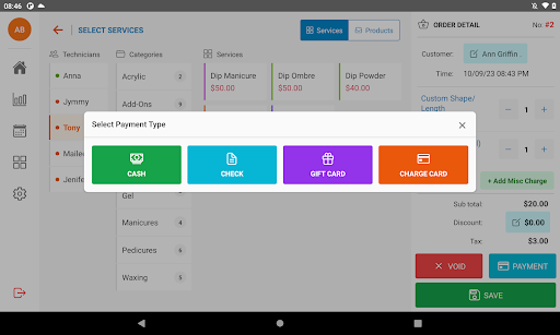 Blue Jay Salon Pos Screen 3