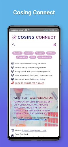 Android application Cosing Connect screenshort