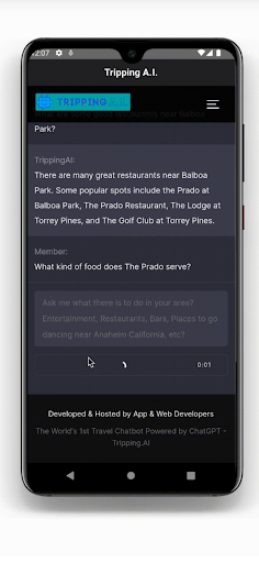 Android application Tripping A.I. screenshort