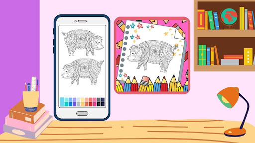 Pig Mandala Coloring Game