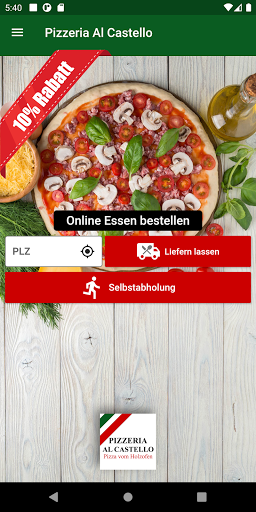 Android application Pizzeria Al Castello screenshort