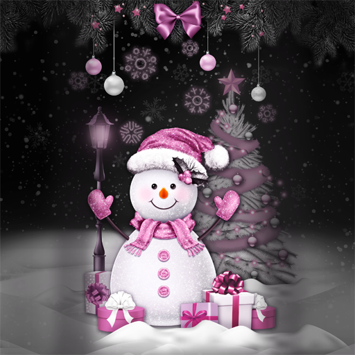 Pink Pastel Snowman- Wallpaper logo