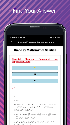 Basic Math Class 12 Solution Screen 3