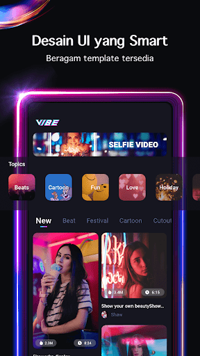 Download Vibe Apk Pembuat Video Musik, Efek, Sangat Gampang