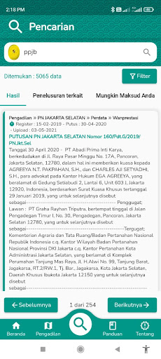 Direktori Putusan MA Screen 3