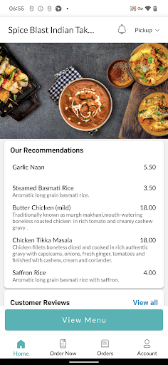 Spice Blast Indian Take Away Screen 2