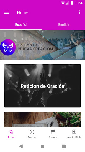 Android application Nueva Creación IL screenshort