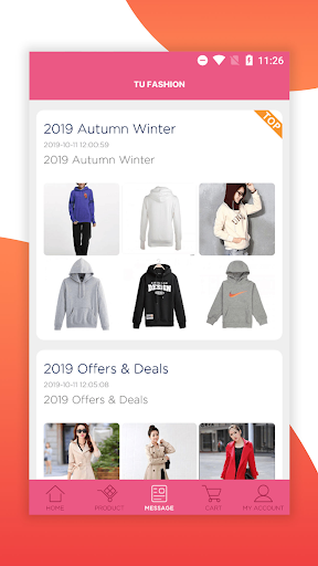 Android application TU Fashion screenshort