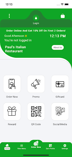 Android application Paul's Italian Restaurant screenshort