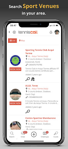 TennisCall | Sports Player App Screen 3