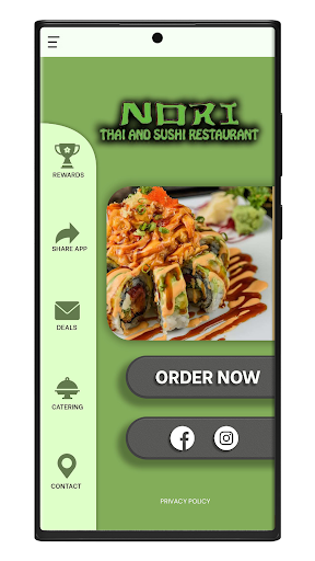 Android application Nori Thai and Sushi screenshort