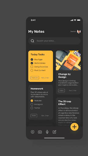 Android application Note App screenshort