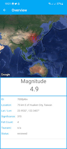 Earthquakes Global Notifier
