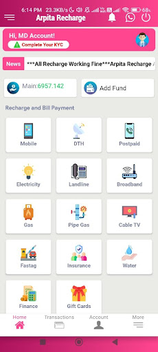 Arpita Recharge Screen 3