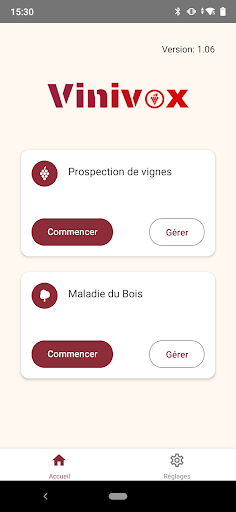 Android application Vinivox screenshort