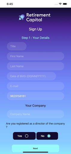 RetirementCapital SSAS Screen 3
