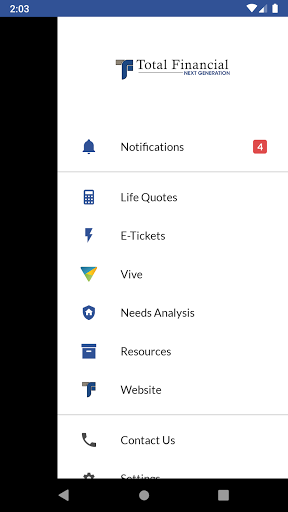 Android application Total Financial Mobile App screenshort