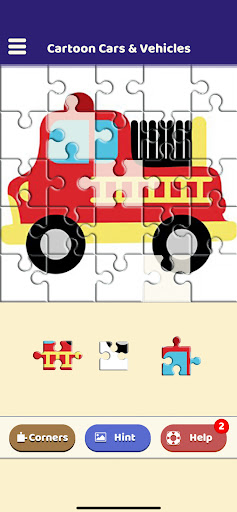 Cartoon Cars & Vehicles Puzzle Screen 3