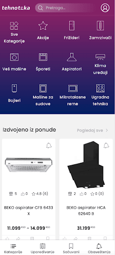Android application Tehnoteka screenshort