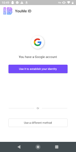 YouMe ID - Personal identity Screen 2