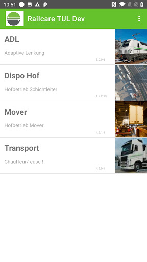 Android application railCare TuL screenshort