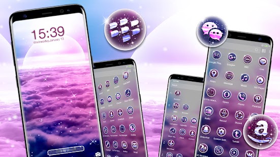 Pink Clouds Sky Launcher Theme Screenshot