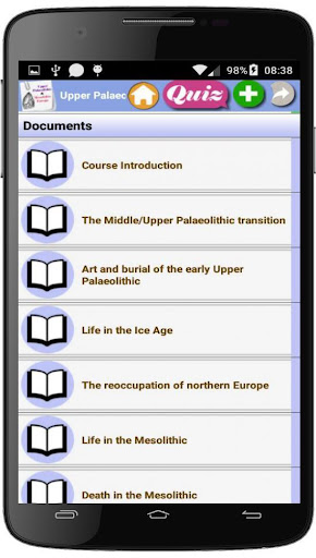 Android application Upper Palaeolithic Mesolithic screenshort