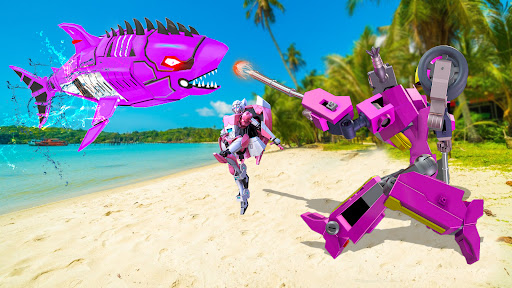 Android application Robot Shark Transform City screenshort