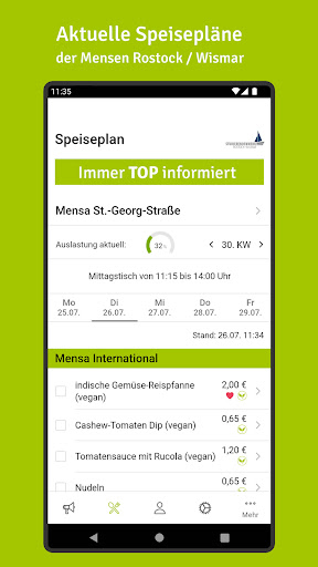 Android application Mensa Rostock-Wismar screenshort