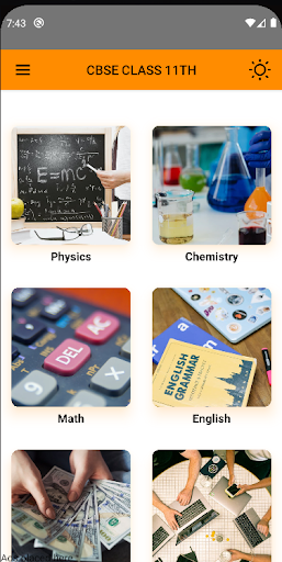 Android application Class 11th NCERT Solutions screenshort