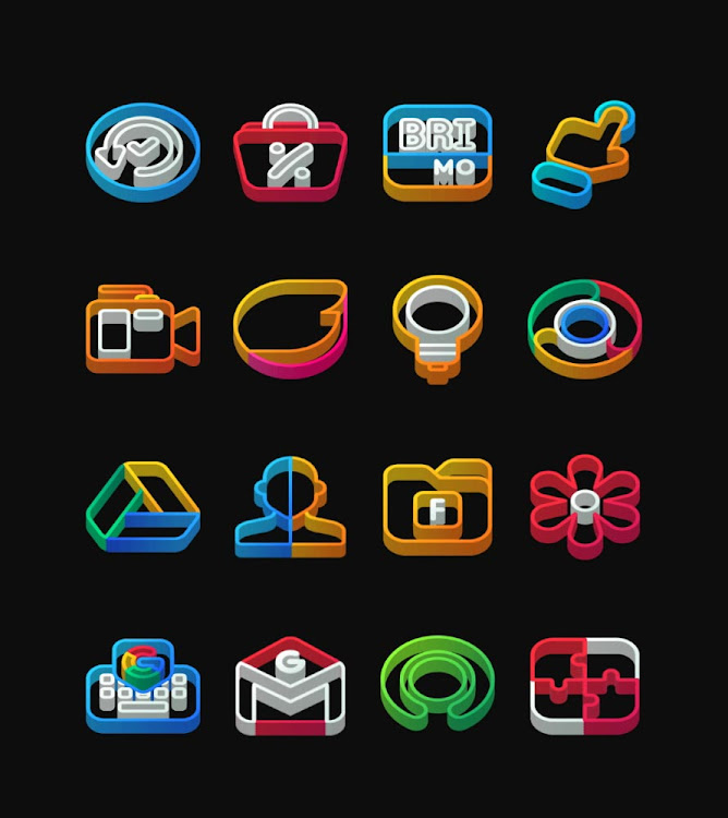 Dock Outline - 3D Icon Pack - 59 - (Android)