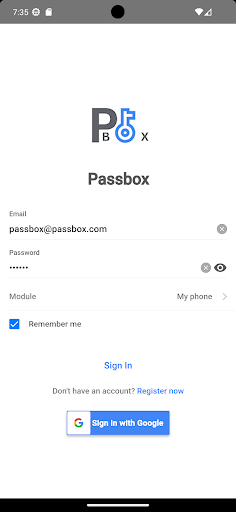 Android application Passbox Password Manager screenshort