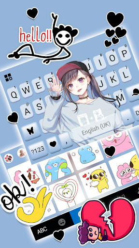 Anime Girl Blue Theme Screen 3