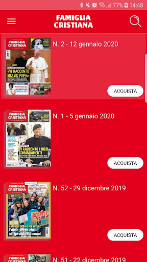 Android application Famiglia Cristiana + screenshort