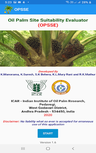 Android application Oil Palm Site Suitability screenshort