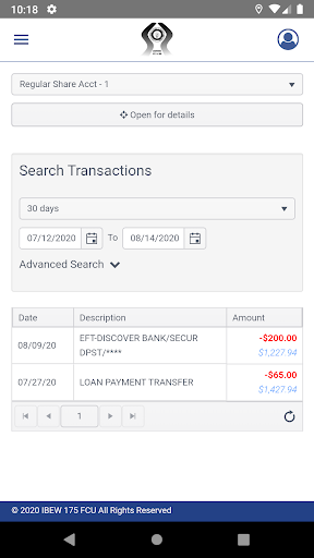 IBEW 175 FEDERAL CREDIT UNION Screen 3