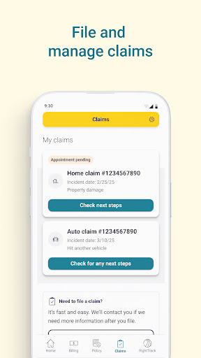 Screenshot of Liberty Mutual Mobile