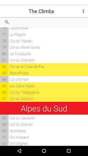 100 Tour de France Climbs Screen 2