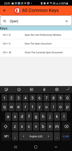 Office Shortcut Keys for Windo