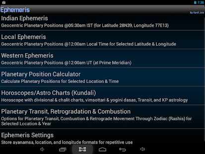 Ephemeris, Astrology Software Screenshot 1