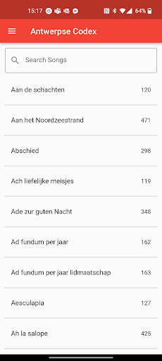 Android application Codex screenshort