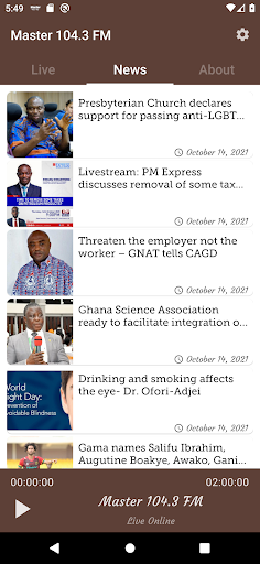 Master FM Berekum (104.3) Screen 3
