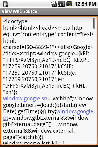 View Web Source Screen 2