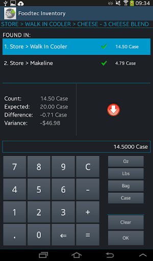 FoodTec Inventory IQ Screen 2