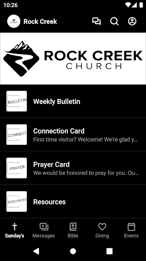 Android application Rock Creek Church GA screenshort