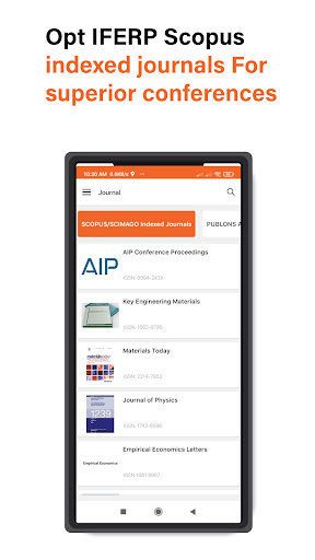 IFERP – Conference, Journals Screen 3