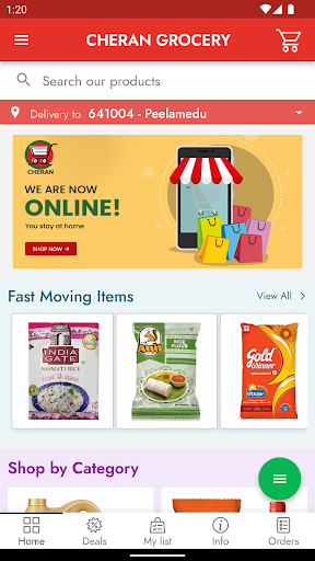 Android application CHERAN GROCERY screenshort
